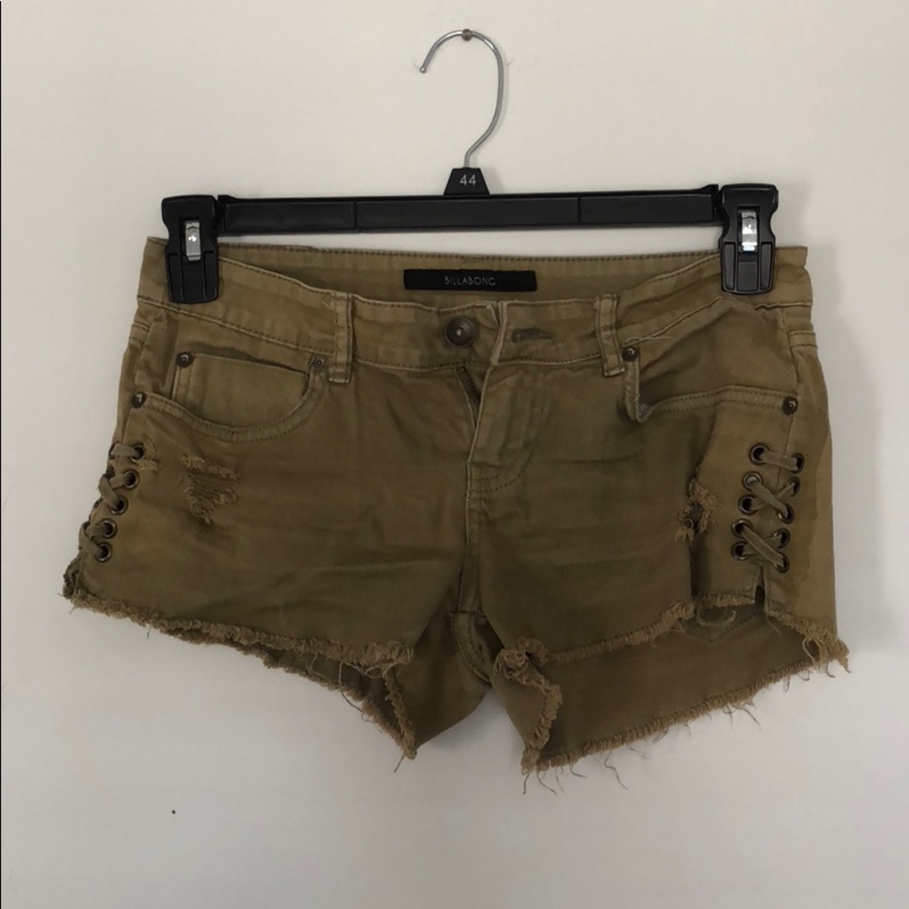 Olive Green Jean Shorts